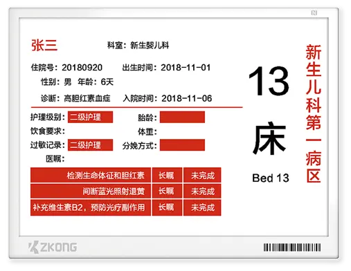 ZKC133V | 13.3英寸屏幕轻量级商店货架标签